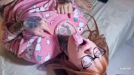 Naughty redhead deepthroats and gets rough fucked until cum on face?