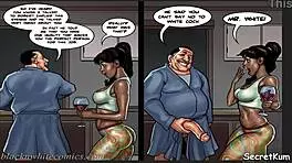 cheating husband brutally fucks his sexy ebony maid's pussy and ass in the kitchen