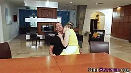 Blonde teen gives stepdad an amazing blowjob in the snow