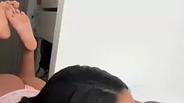 Deep eager blowjob for stepbrothers huge cock by amateur ebony