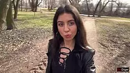 Cum Covers Girl’s Face for a Bold Park Walk to Shock Everyone