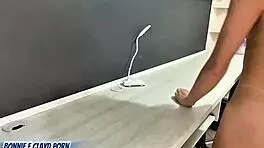 I couldn't resist and came inside the neighbor's tight pussy.