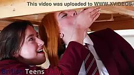 Ellie And Victoria Milk A Guy's Cock, Uniforms Covered In Cum 😏