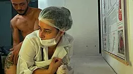 patient gets hard during nurse visit, leading to tight blowjob and muff diving