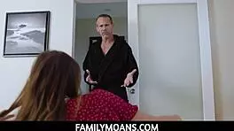 Familymoans - Filthy rich teen Honey Hayes tempts with big tits, leading to taboo creampie anal sex.