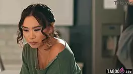 Stepuncle fucks Asian teen stepdaughter upon arrival