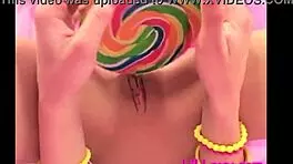 lil lexy rubs pussy with lollipop
