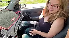 Curvy Latina offers gas or ass in the car.