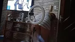 Young 18+ Shows Swollen Pussy and Ass on Video Call