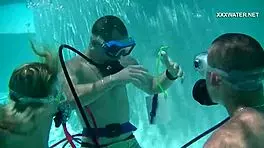 cum everywhere in the pool from blowjobs of cruz