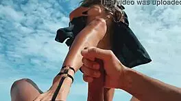omg, i’m a blonde girl jerkin’ a guy with my feet at nudist beach... cum everywhere!