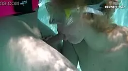 cum everywhere in the pool from blowjobs of cruz