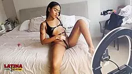 petite latina valen takes monster cock deeper in interview