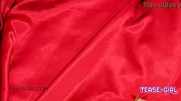 Beautiful brunette college student swallows cum during sexy interview with father-in-law and uncle!