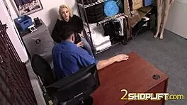 hey, big titty teen shoplifter sucks officer's huge cock in office 😏