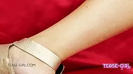 Beautiful brunette college student swallows cum during sexy interview with father-in-law and uncle!