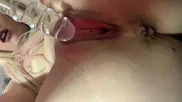 Oh God, Glass Dildo Slides into My Tight Pussy!