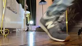 Hot petite cheerleader, is this fashion shoot or porn casting? She reveals tight shaved pussy.