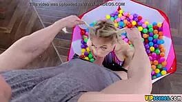 Oh God, This Tiny Blonde Stepsister Blows And Bends Over So Hot!