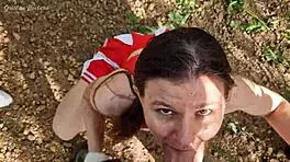 my quadrober gf ran away to the forest but i found her and fucked in the mouth