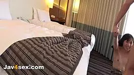 Dirty asian teen gets boinked hard by french maid in pov 😈