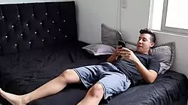 My stepsister finds me masturbating in homemade scene