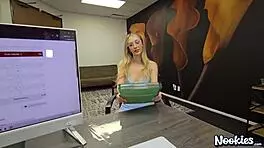 Man, I creampied my skinny blonde intern at work today! 😏