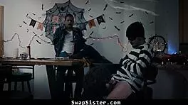 stepsisters serena santos and leana lovings play spooky ouija board game with stepbrothers