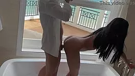 Tight Dress On, Roommate Fucks Me Hard In The Shower!