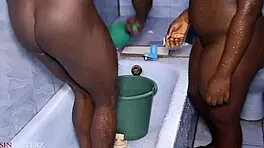 Indian fat virgin with big boobs and ass cools her vagina with water after hardcore sex!