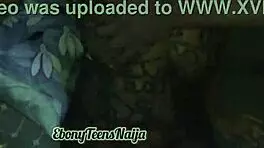 Ebony Teen Fucks Boss's Wife in Lingerie