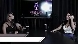 anabele nogueira, excluded from family, starts porn by inserting bottle into pussy and toy in sheer red outfit.