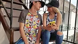 NEW NEIGHBOR MOANS IN BAT POSITION FOR ROUGH SEX