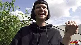 Tall skinny French girl Delfine Dahlia gets picked up and fucked in casting session