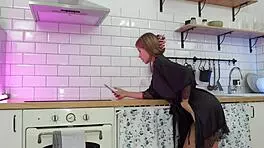 You pull out butt plug and fill petite whore with big cock in sheer