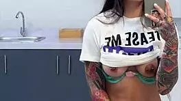 Big Titty Latina's Wild Orgasm Quickie!