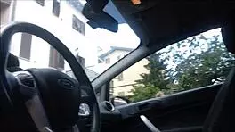 Amateur Pisses Long In Car