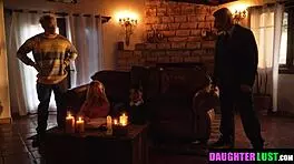 Stepdaughters Summon Stepdads For Group Sex