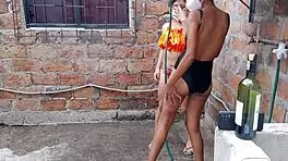 the whores enjoy their day off taking a sensual bath in their country house and touching their tits and vagina