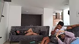 my girlfriends curvy stepmother sucks my cock with big tits