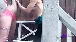 lezzie bff blonde and redhead fuck outdoor