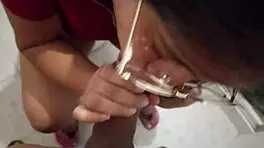 Big ass latina sucking her brothers cock in homemade deepthroat scene