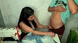 Man, this Brazilian maid got all hot seeing her client's bulge!