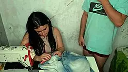 Man, this Brazilian maid got all hot seeing her client's bulge!