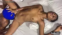 Petite teen gets tight pussy fucked in missionary by BBC