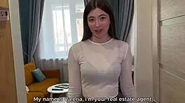 Does the hot brunette realtor moan while getting pounded doggystyle?