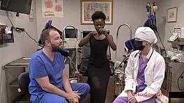 In the Hospital, Petite Nurse Rina Arems SPREADS Her Shaved Pussy During Yearly CHECKUP