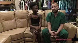 In the Hospital, Petite Nurse Rina Arems SPREADS Her Shaved Pussy During Yearly CHECKUP