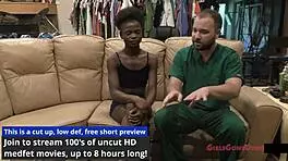 In the Hospital, Petite Nurse Rina Arems SPREADS Her Shaved Pussy During Yearly CHECKUP