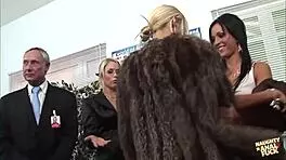 Group of old and young people waste no time assfucking, bending over with big tits and heels